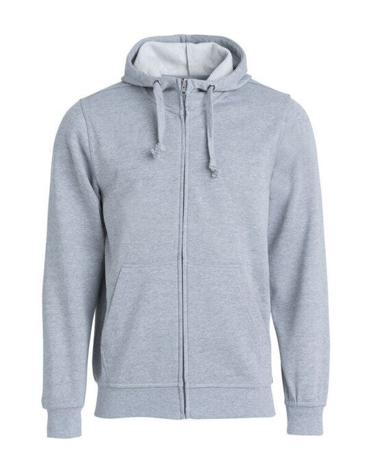 Basic Hoody Full Zip Men's - Grey Melange
