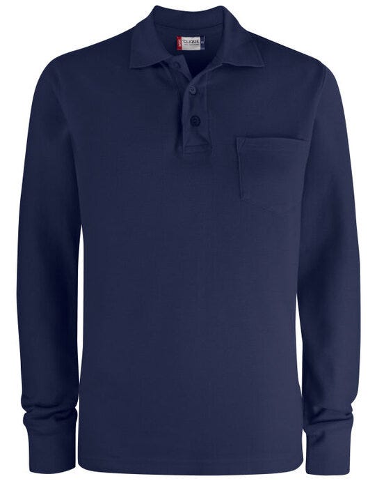 Basic Pocket Polo L/S - Dark Navy