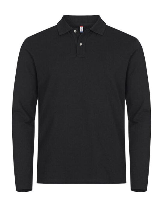 Stretch Premium L/S Polo - Black