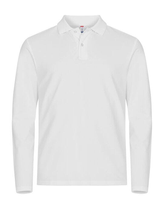 Stretch Premium L/S Polo - White