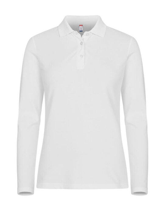 Stretch Premium Polo L/S Women - White