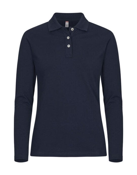 Stretch Premium Polo L/S Women - Dark Navy