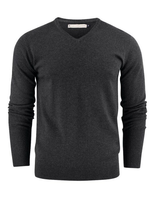 Ashland V-Neck Knit Sweat - Anthracite Melange
