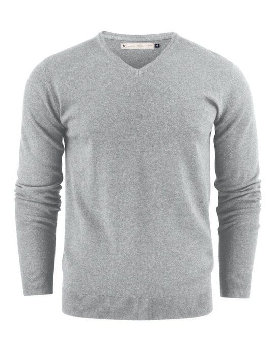 Ashland V-Neck Knit Sweat - Grey Melange