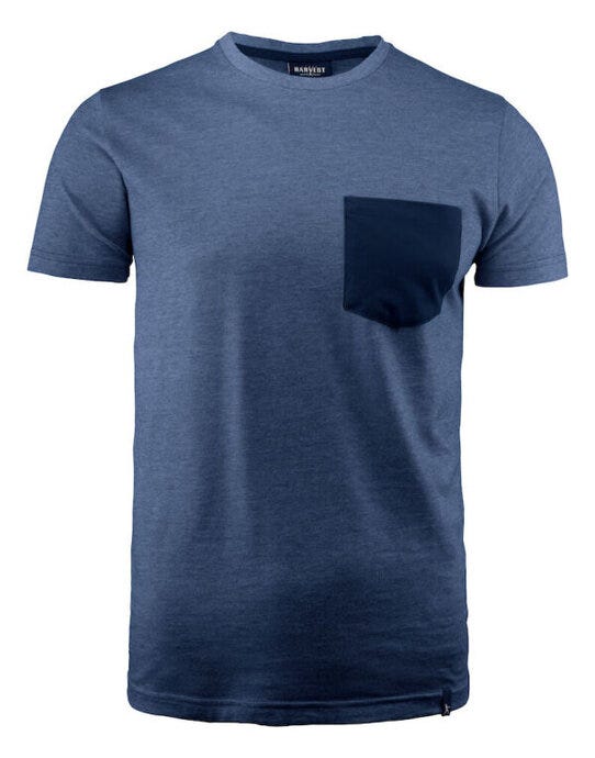 Portwillow Pocket T-Shirt - Dark Blue Melange