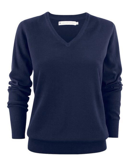 Ashland V-Neck Ladies Knit - Navy