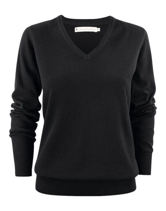 Ashland V-Neck Ladies Knit - Black