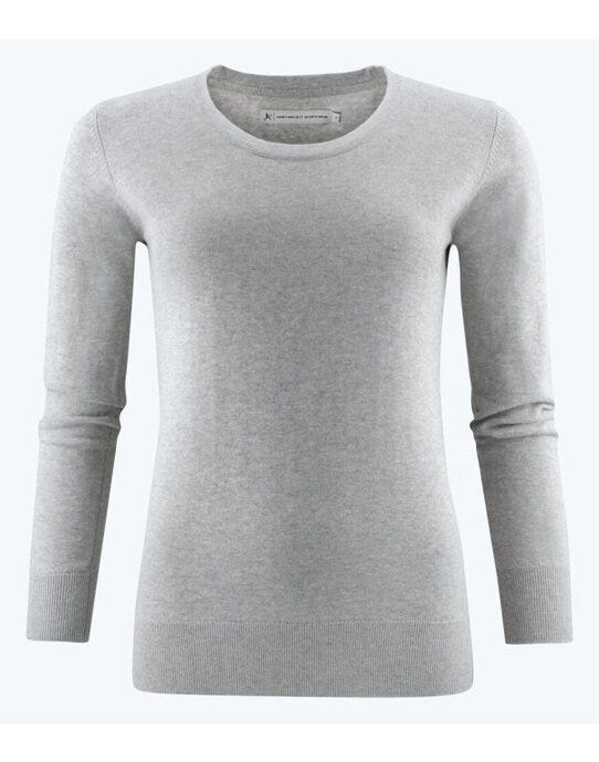 Ashland U-Neck Ladies Knit - Grey Melange