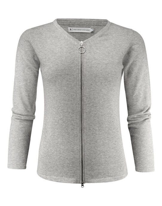 Ladies Knitted Cardigan - Grey Melange