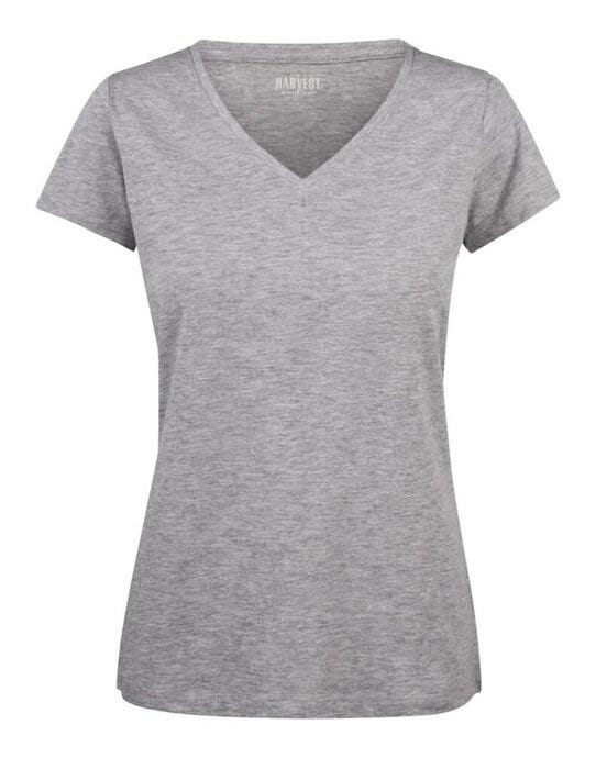 Whailford V-Neck Ladies T - Grey Melange