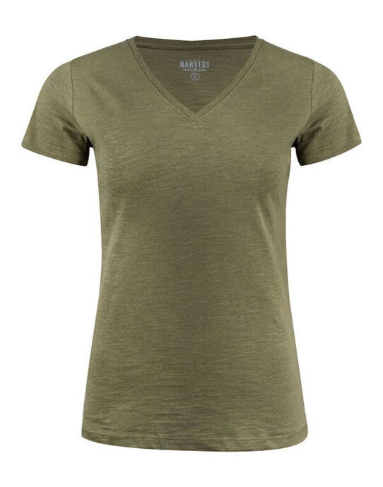 Whailford V-Neck Ladies T - Moss Green
