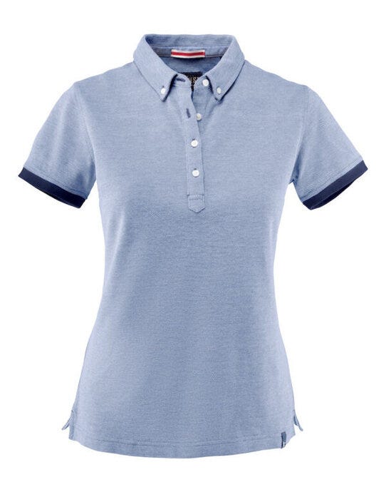 Larkford Ladies Pique Polo - Light Blue Melange