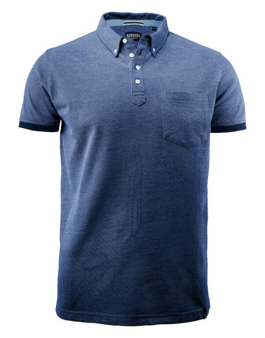 Larkford Pique Polo Shirt - Dark Blue Melange