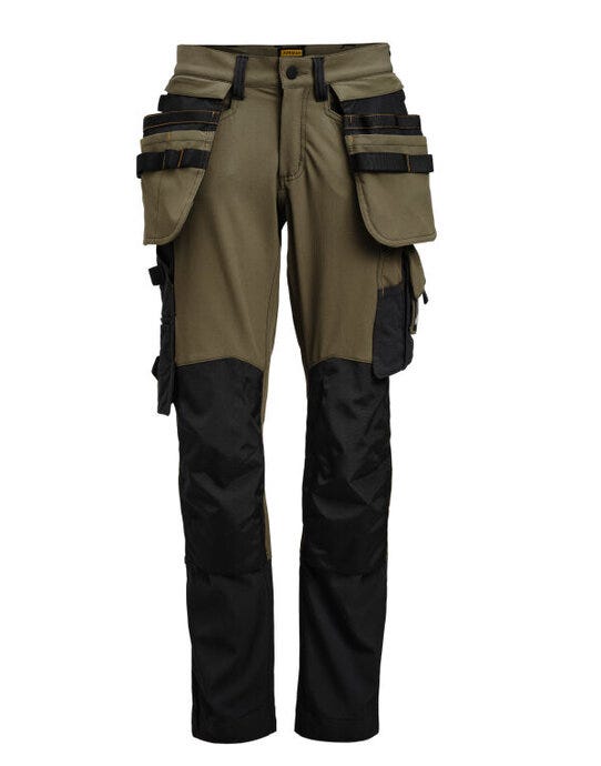 Craftsman Trouser 4-Way Stretch - Olive Green/Black