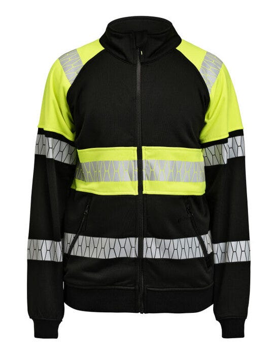 Sweatshirt Full-Zip Hi-Vis - Black/Yellow