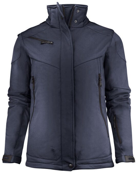 Printer Ladies Skeleton Softshell Jacket - Navy