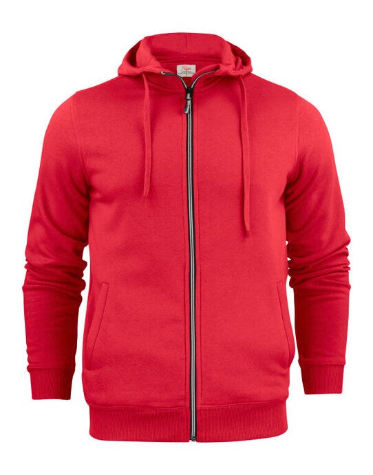 Printer Mens Overhead Full Zip Hoodie - Red