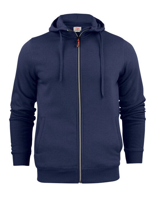 Printer Mens Overhead Full Zip Hoodie - Navy
