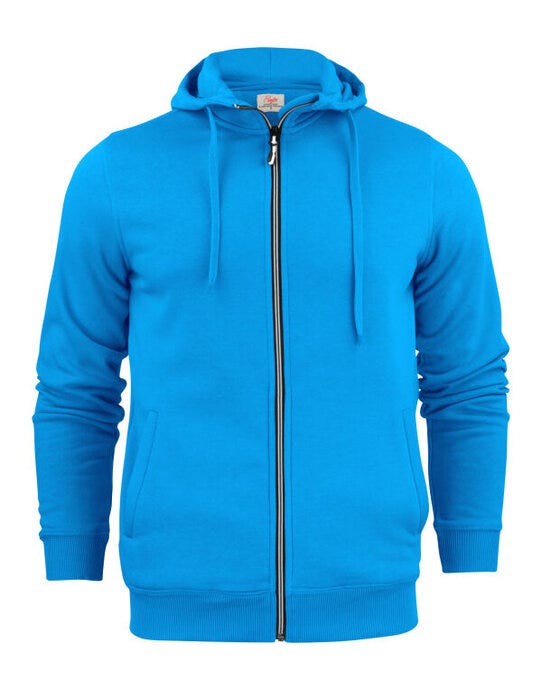 Printer Mens Overhead Full Zip Hoodie - Ocean Blue