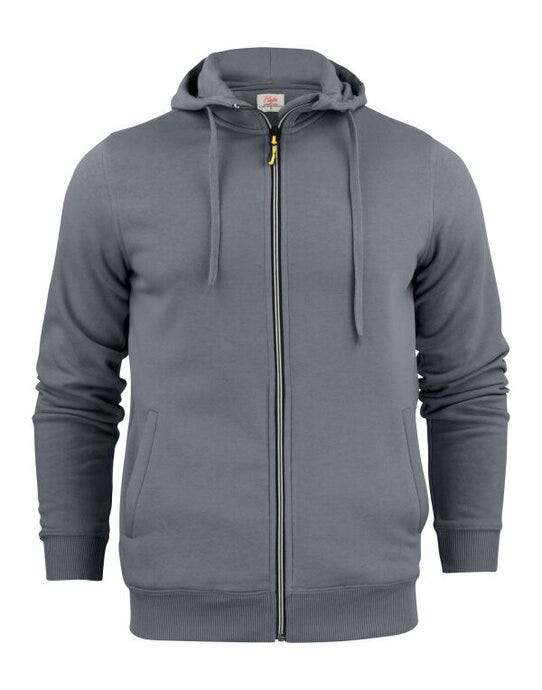 Printer Mens Overhead Full Zip Hoodie - Steel Grey