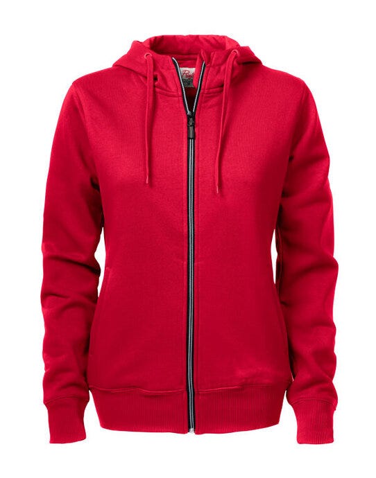 Printer Ladies Overhead Full Zip Hoody - Red