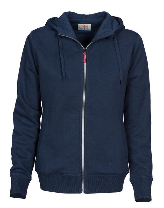 Printer Ladies Overhead Full Zip Hoody - Navy