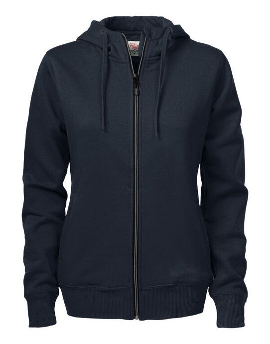 Printer Ladies Overhead Full Zip Hoody - Black