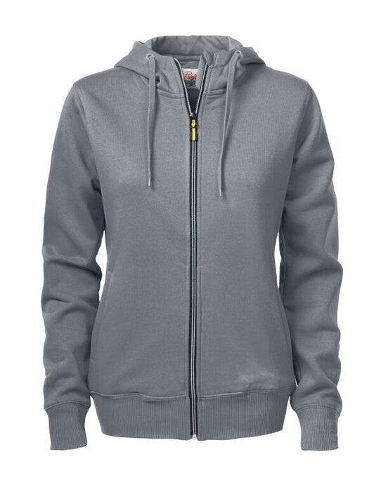 Printer Ladies Overhead Full Zip Hoody - Steel Grey