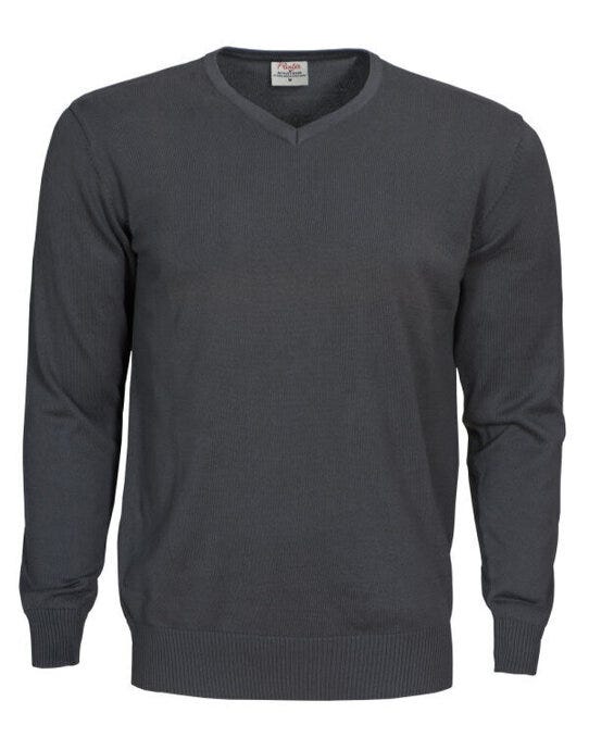 Printer Forehand Knitted V Neck Sweater - Steel Grey
