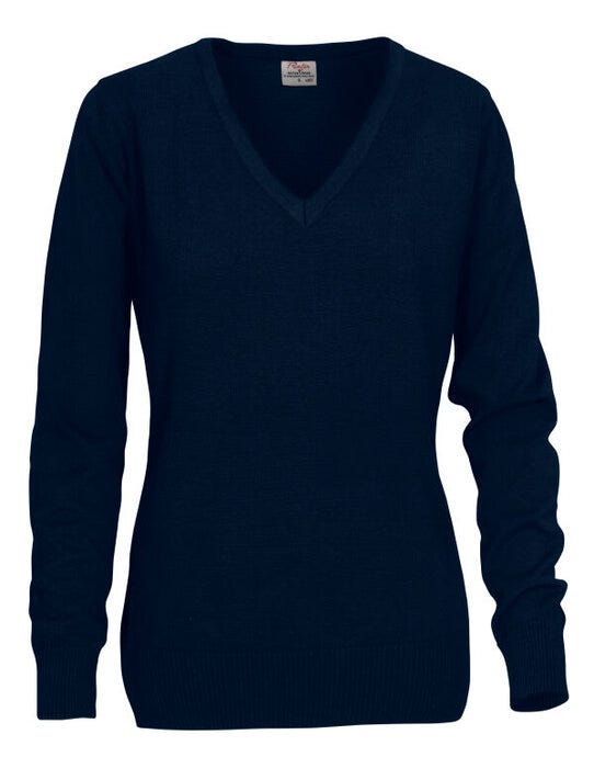 Printer Ladies Forehand Knitted V Neck - Navy