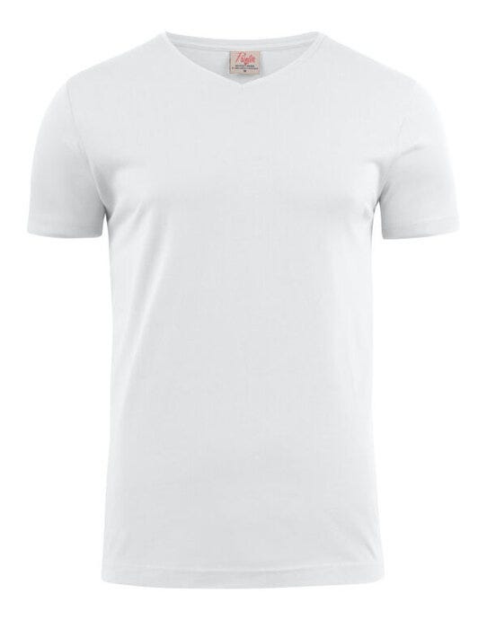 Printer Mens Heavy V T-Shirt - White
