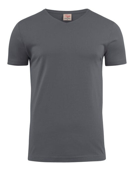 Printer Mens Heavy V T-Shirt - Steel Grey