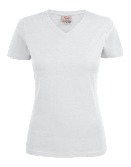 Printer Ladies Heavy V T-Shirt - White