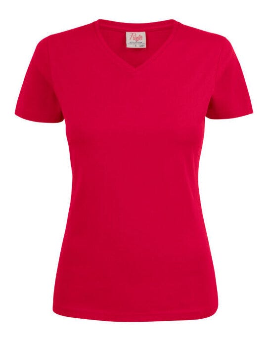 Printer Ladies Heavy V T-Shirt - Red