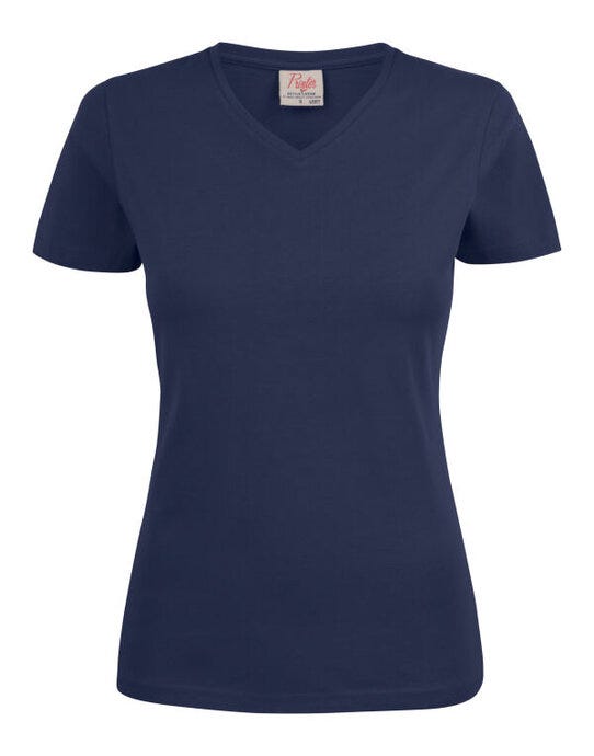 Printer Ladies Heavy V T-Shirt - Navy