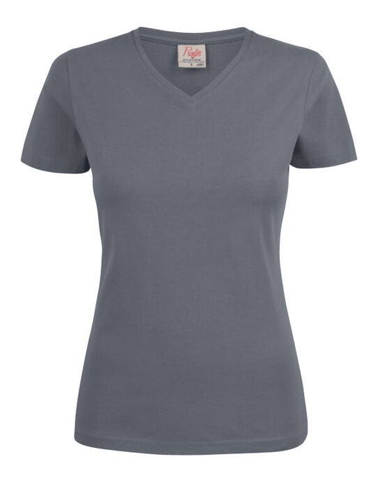 Printer Ladies Heavy V T-Shirt - Steel Grey