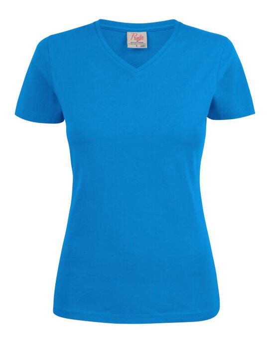 Printer Ladies Heavy V T-Shirt - Ocean Blue