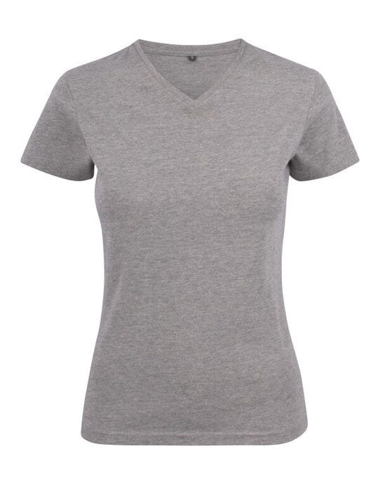 Printer Ladies Heavy V T-Shirt - Grey Melange