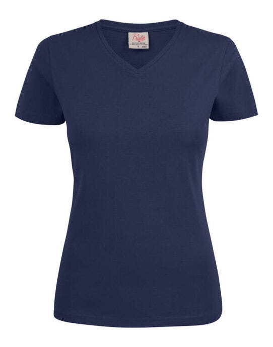 Printer Ladies Heavy V T-Shirt - Dark Navy