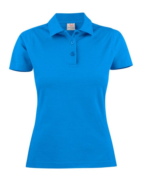 Printer Ladies Pique Surf Polo - Ocean Blue
