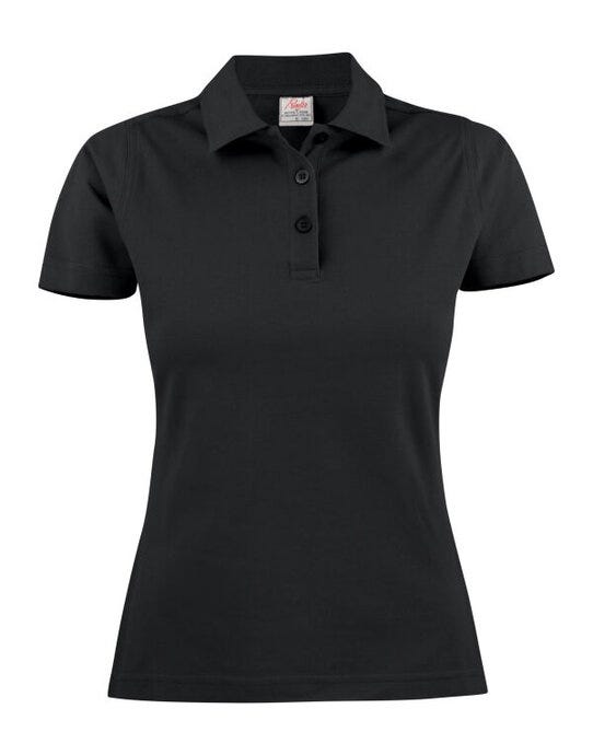Printer Ladies Pique Surf Polo - Black