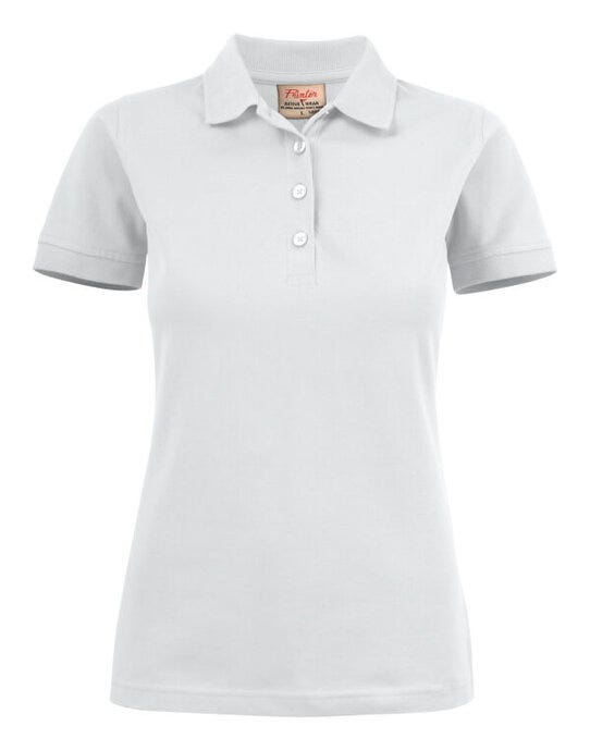 Printer Ladies Surf Stretch Polo - White