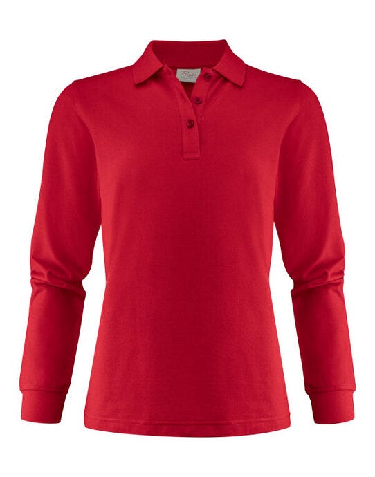 Printer Ladies Surf Pro LS Polo - Red