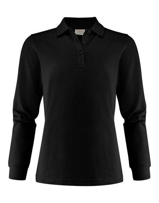 Printer Ladies Surf Pro LS Polo - Black