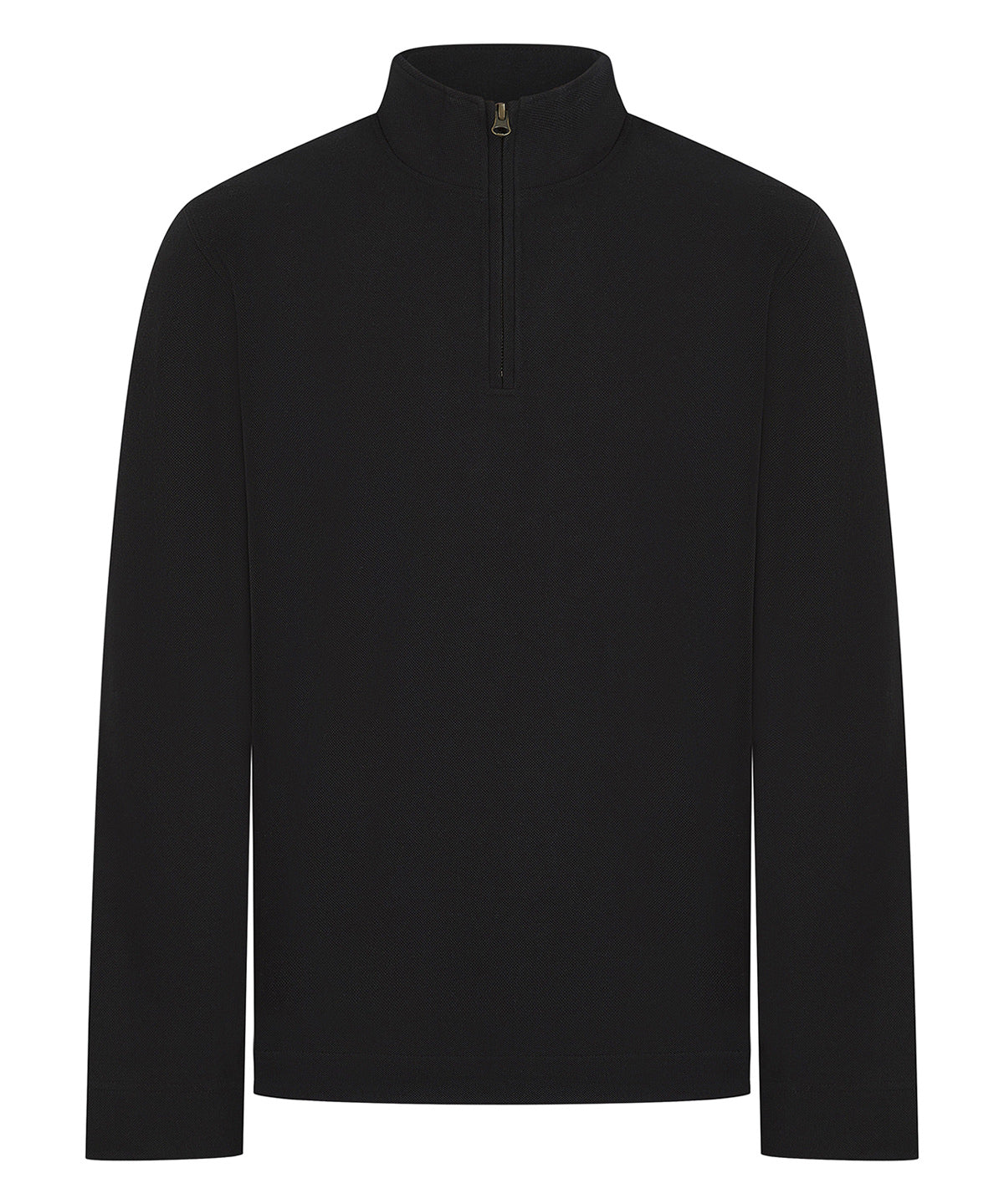 Premium piqué 1/4-zip top - Black