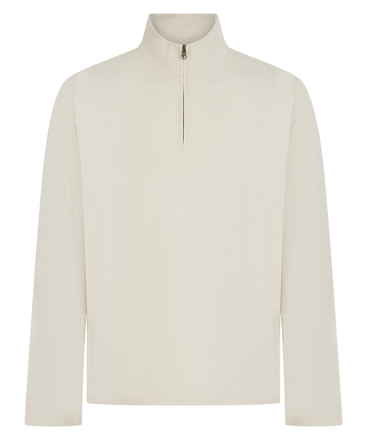 Premium piqué 1/4-zip top - Natural