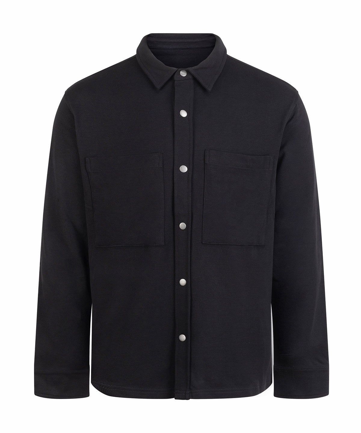 Premium piqué overshirt - Black