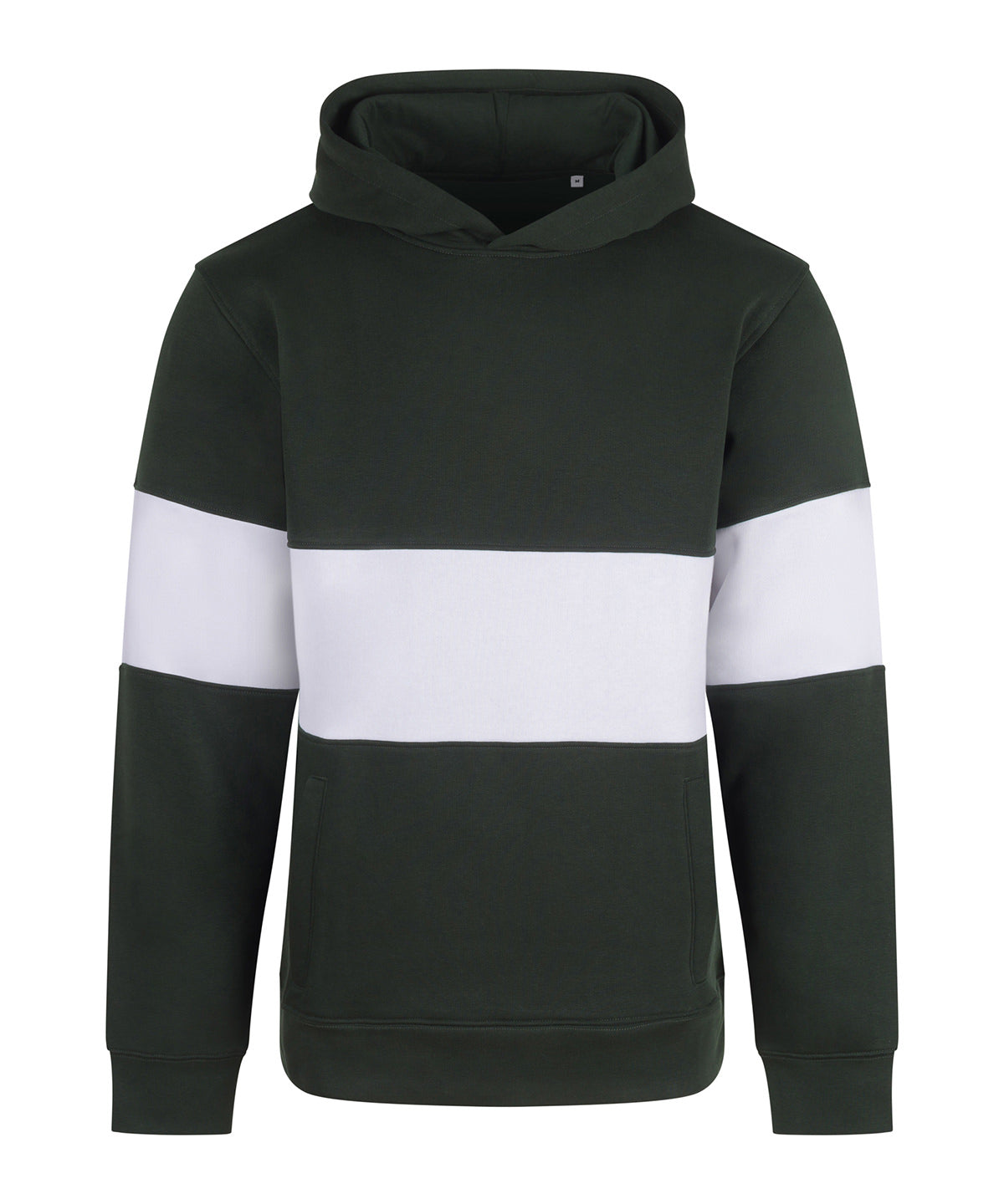 Heavyweight panelled hoodie - Bottle/White