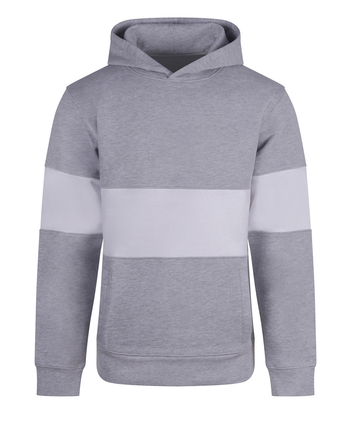 Heavyweight panelled hoodie - Heather Grey/White