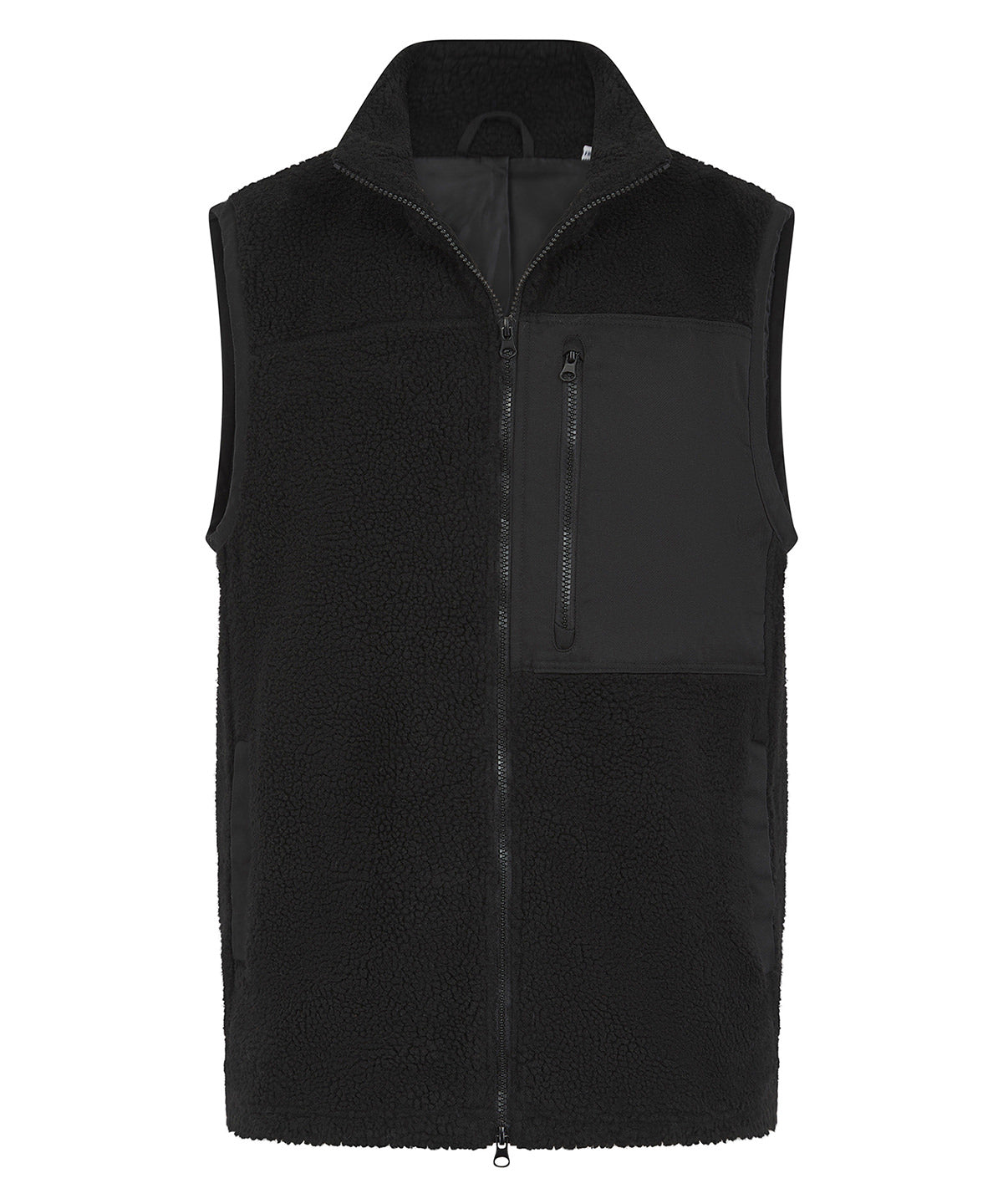 Recycled sherpa gilet - Black